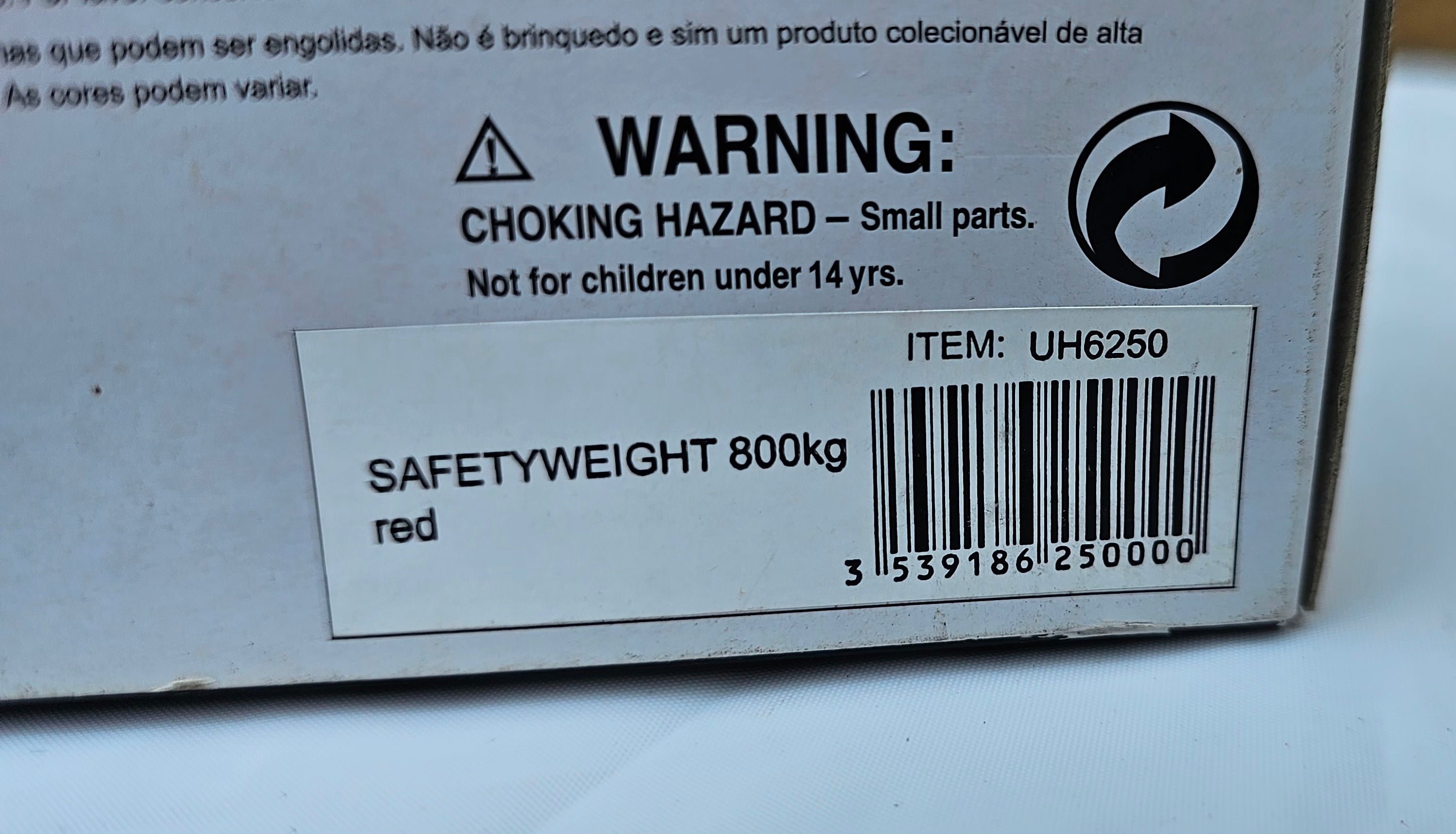 Universal Hobbies Safety weight 800KG Red UH6250