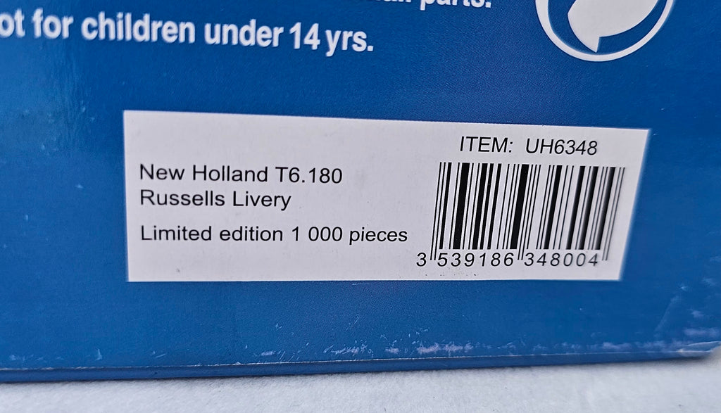 Universal Hobbies New Holland Tractor T6.180 Dynamic Command Russels Livery UH6348