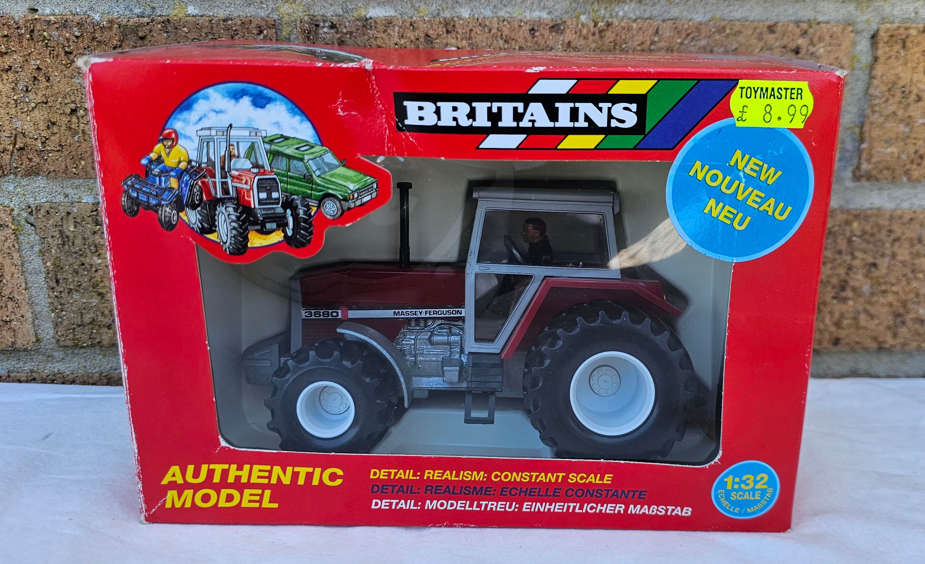 Britains Massey Ferguson 3680 With Floatation Tyres 9441 Factory Error