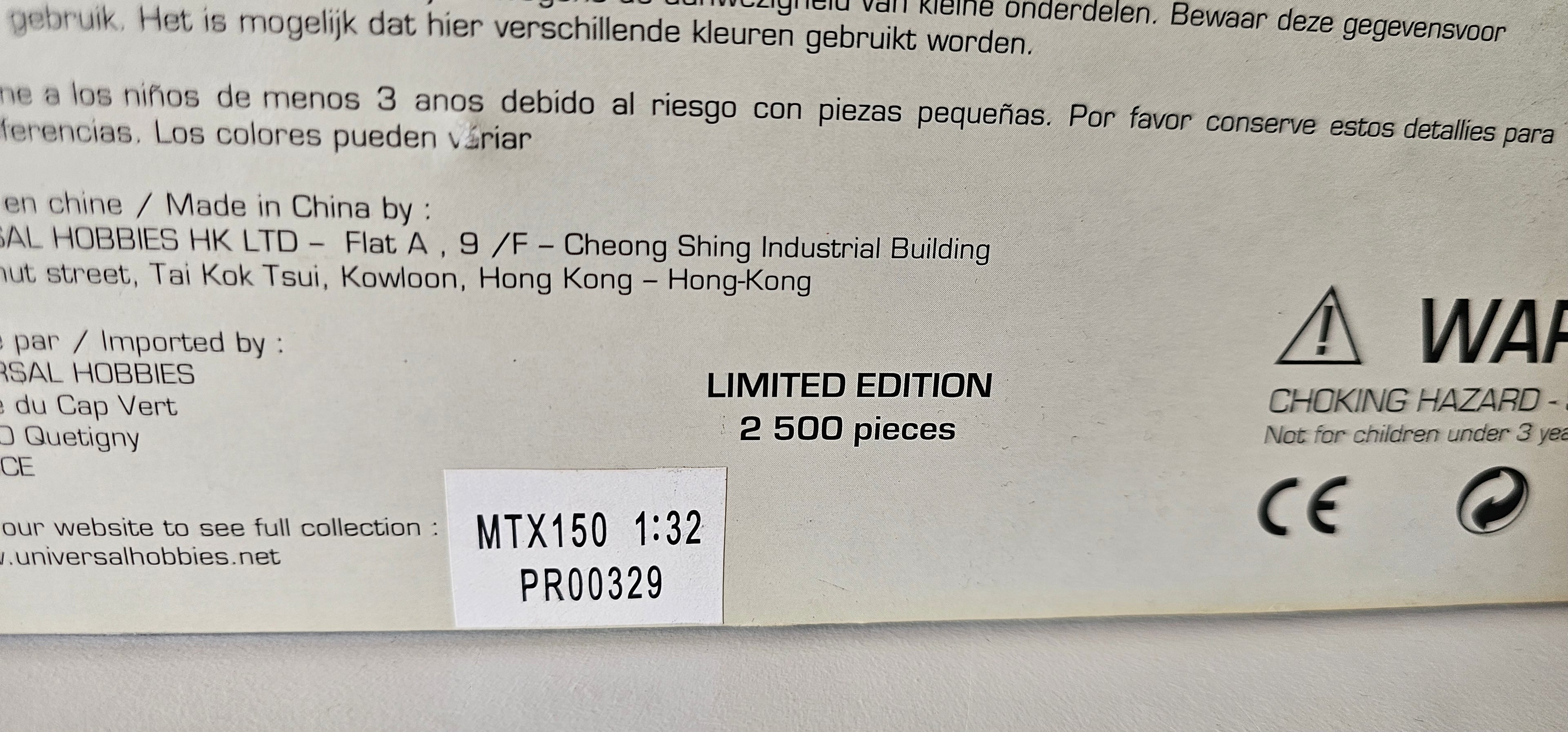 Universal Hobbies McCORMICK MTX 150 Diamond Edition PR00329