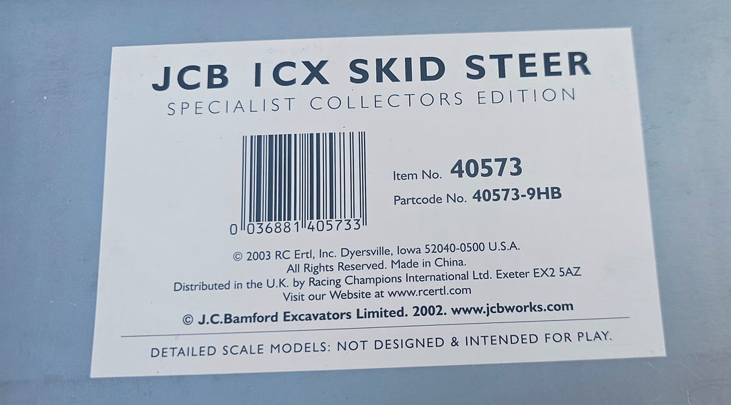 Britains JCB 1CX Skid Steer Chrome Specialist Collectors Item 40573