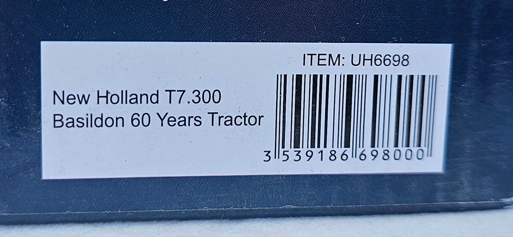 Universal Hobbies New Holland T7.300 Tractor Basildon 60 Years UH 6698
