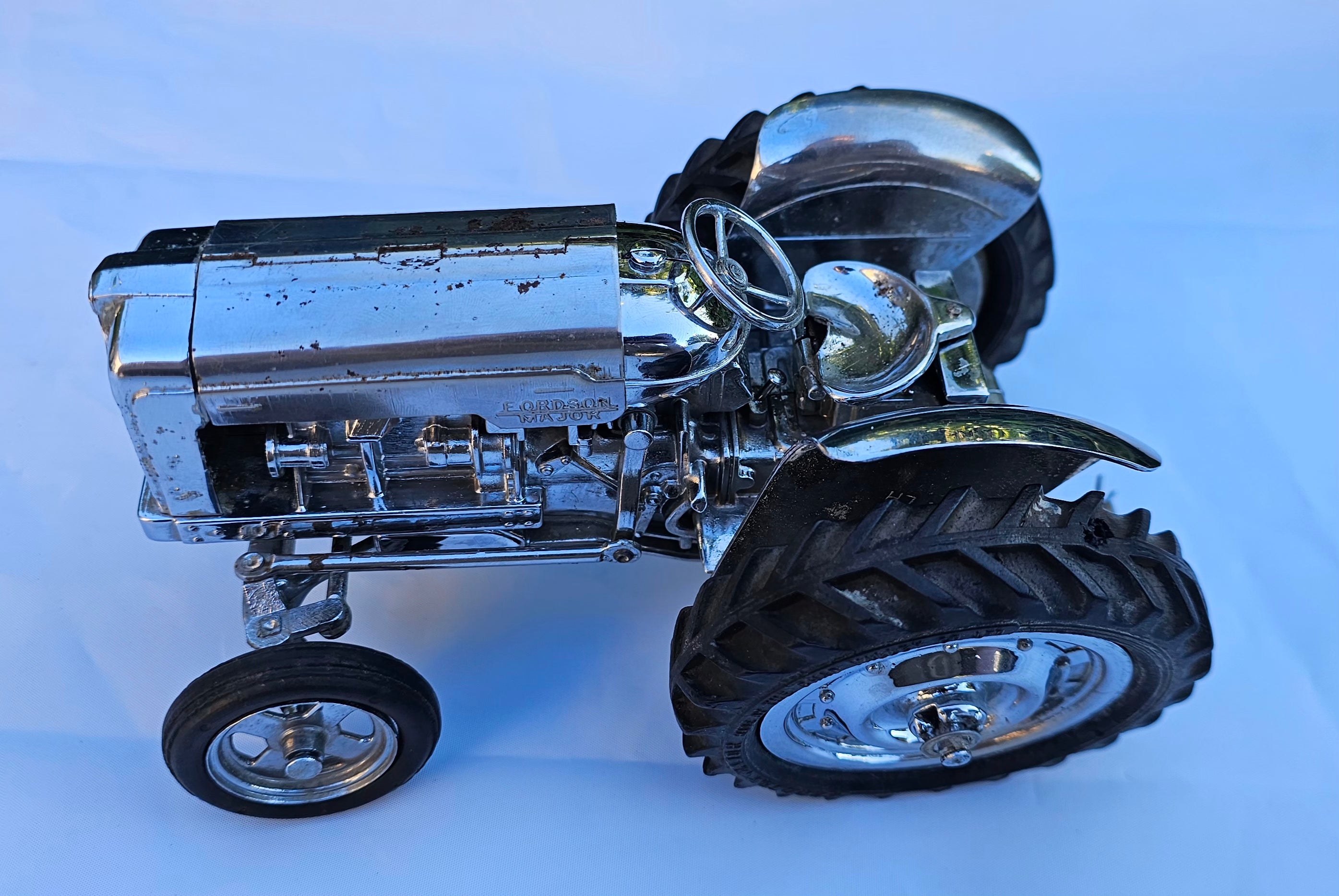 A Chad Valley Fordson Major DDN Tractor Rare Chrome Version