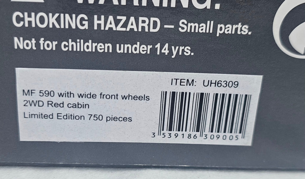 Universal Hobbies Massey Ferguson 590 Tractor 2WD Red Cabin Limited 750 UH6309